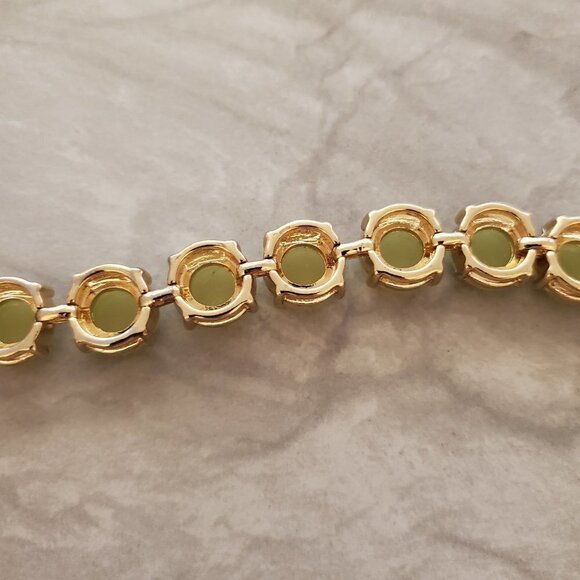 ✨ J.Crew Green Rhinestones Crystals Dot Statement Bracelet ✨ - Picture 8 of 10